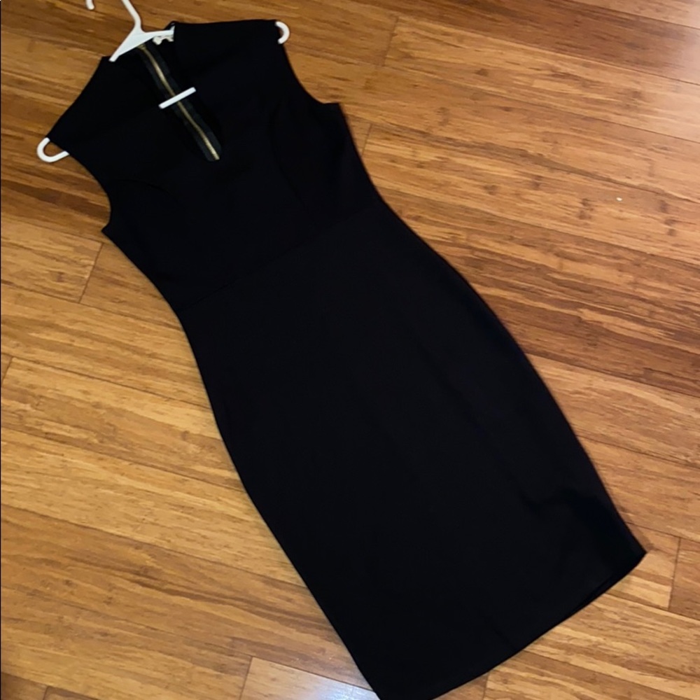 Black fitted cocktail dress